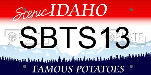 SBTS13 Idaho License Plate