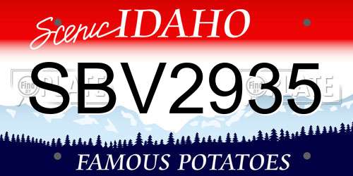 SBV2935 Idaho License Plate