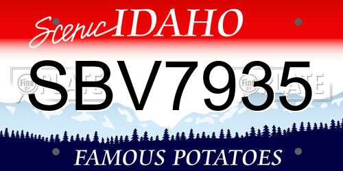 SBV7935 Idaho License Plate