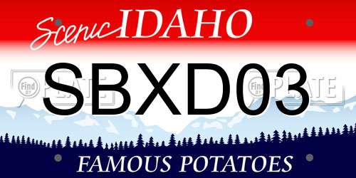 SBXD03 Idaho License Plate