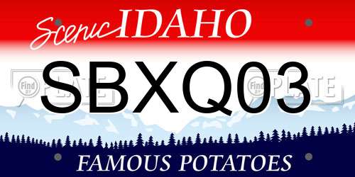 SBXQ03 Idaho License Plate