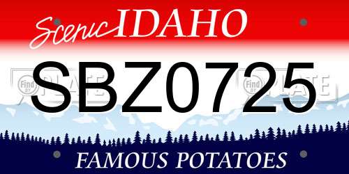 SBZ0725 Idaho License Plate