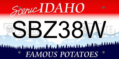 SBZ38W Idaho License Plate