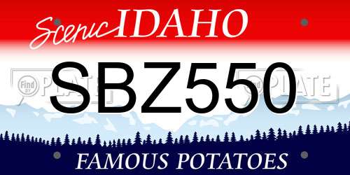SBZ550 Idaho License Plate