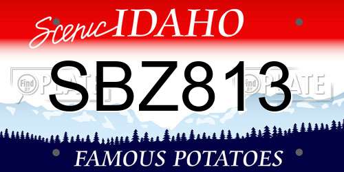 SBZ813 Idaho License Plate