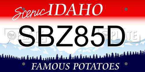 SBZ85D Idaho License Plate