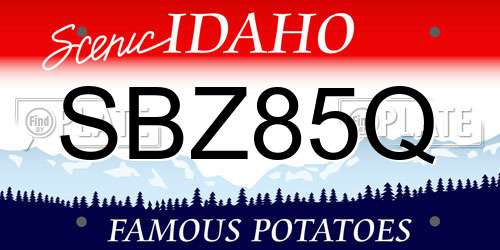 SBZ85Q Idaho License Plate
