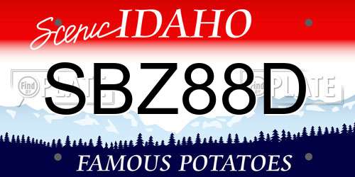 SBZ88D Idaho License Plate