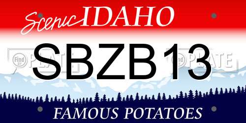 SBZB13 Idaho License Plate