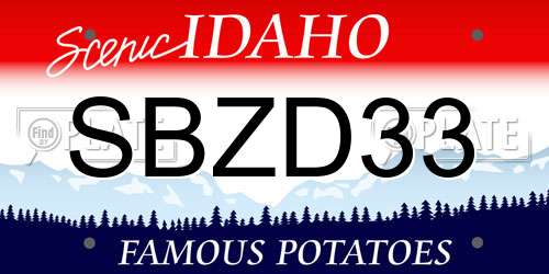 SBZD33 Idaho License Plate