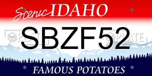 SBZF52 Idaho License Plate