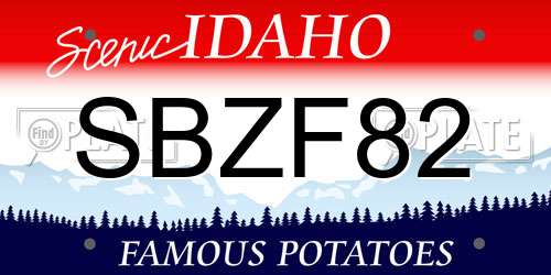 SBZF82 Idaho License Plate