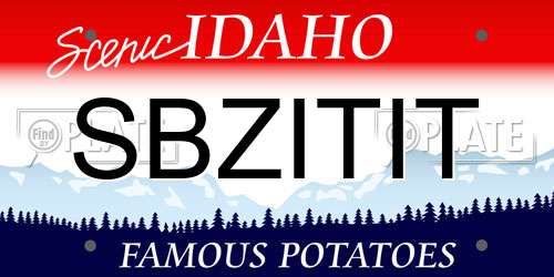 SBZITIT Idaho License Plate