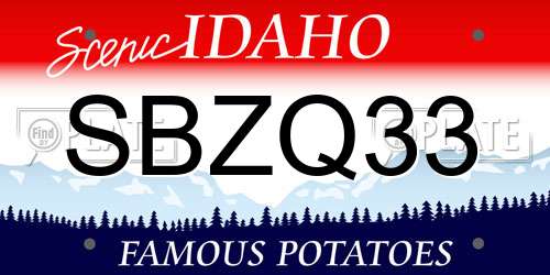 SBZQ33 Idaho License Plate