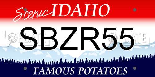 SBZR55 Idaho License Plate