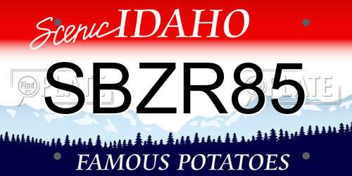SBZR85 Idaho License Plate