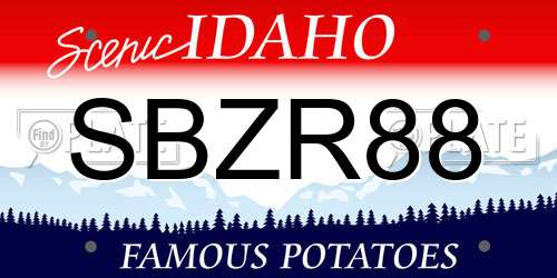SBZR88 Idaho License Plate
