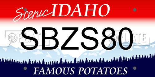 SBZS80 Idaho License Plate
