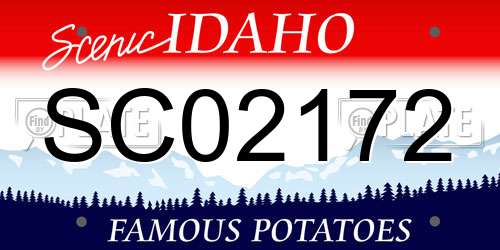 SC02172 Idaho License Plate