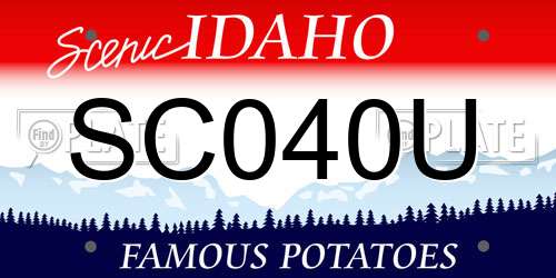 SC040U Idaho License Plate