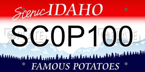 SC0P100 Idaho License Plate