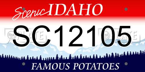 SC12105 Idaho License Plate