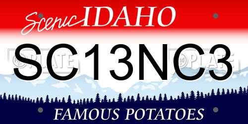 SC13NC3 Idaho License Plate