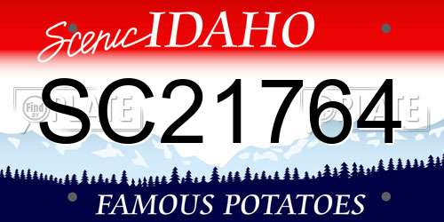 SC21764 Idaho License Plate