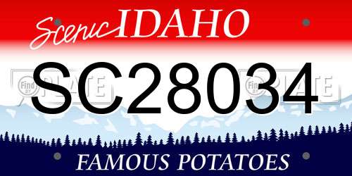 SC28034 Idaho License Plate