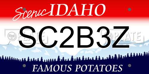 SC2B3Z Idaho License Plate