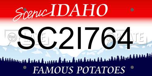 SC2I764 Idaho License Plate