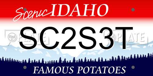 SC2S3T Idaho License Plate