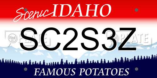 SC2S3Z Idaho License Plate