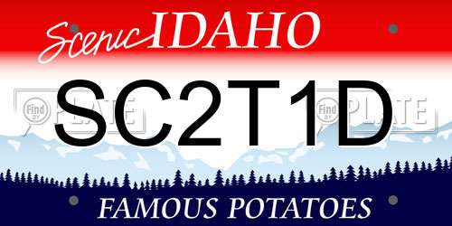 SC2T1D Idaho License Plate