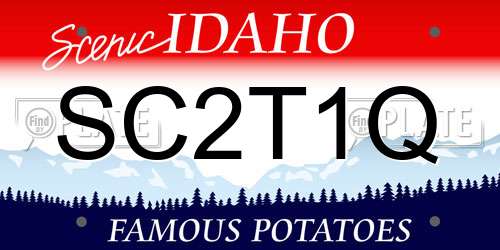 SC2T1Q Idaho License Plate