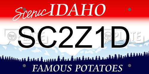 SC2Z1D Idaho License Plate
