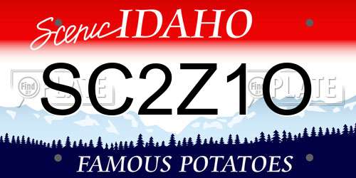 SC2Z1O Idaho License Plate