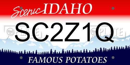 SC2Z1Q Idaho License Plate