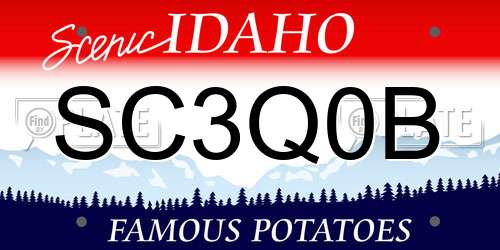 SC3Q0B Idaho License Plate