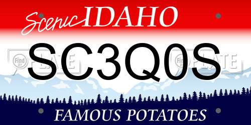 SC3Q0S Idaho License Plate