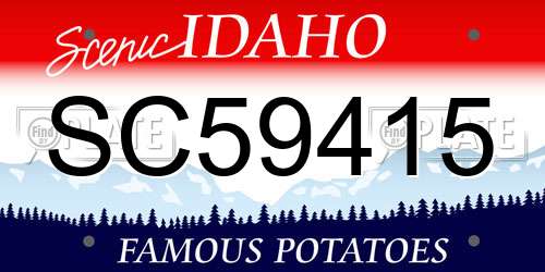 SC59415 Idaho License Plate