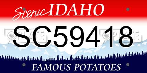 SC59418 Idaho License Plate
