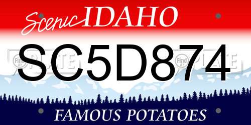 SC5D874 Idaho License Plate