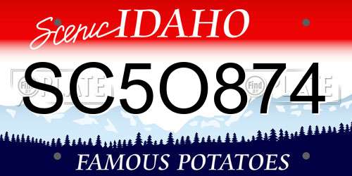 SC5O874 Idaho License Plate