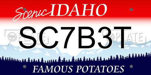 SC7B3T Idaho License Plate