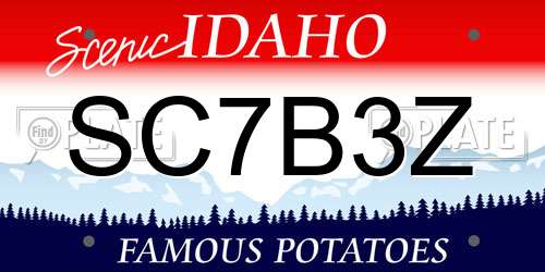 SC7B3Z Idaho License Plate