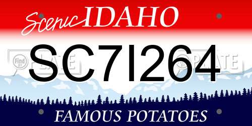 SC7I264 Idaho License Plate