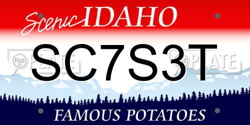 SC7S3T Idaho License Plate