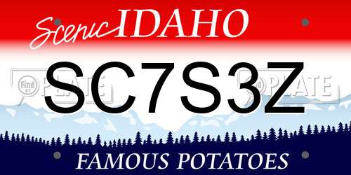SC7S3Z Idaho License Plate