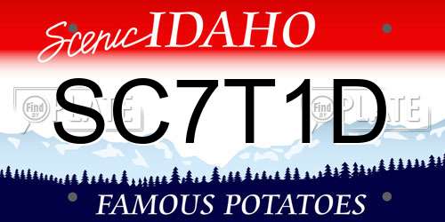 SC7T1D Idaho License Plate